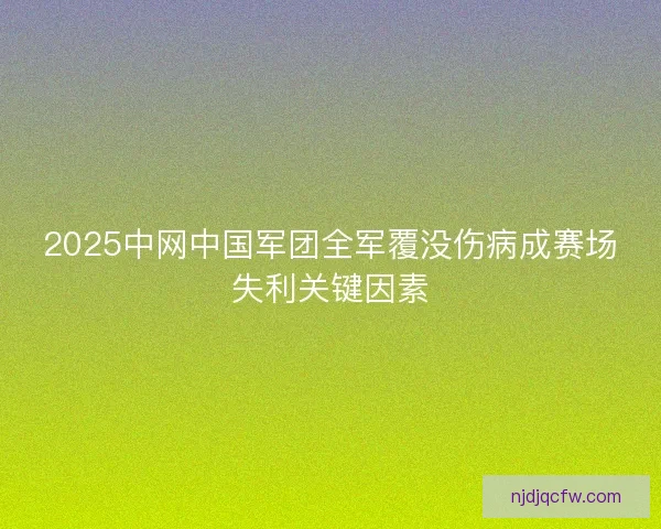 2025中网中国军团全军覆没伤病成赛场失利关键因素