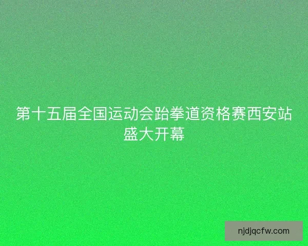 第十五届全国运动会跆拳道资格赛西安站盛大开幕